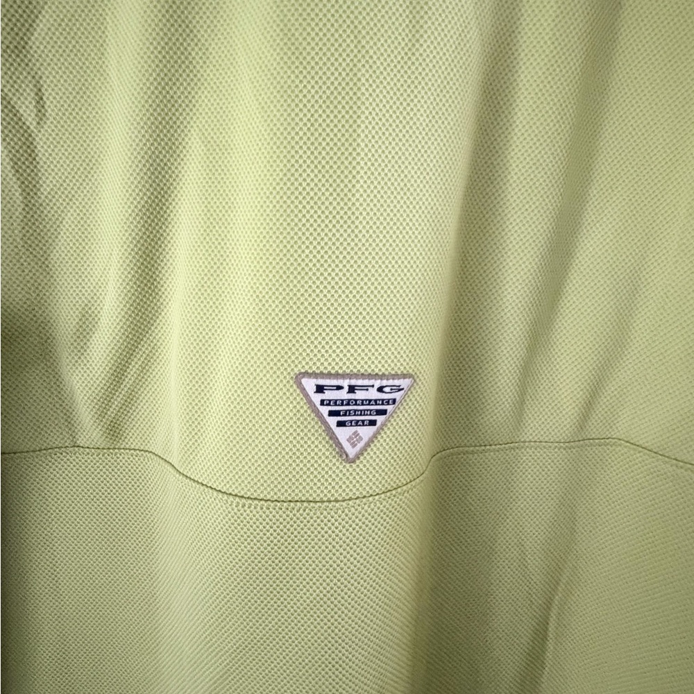 Columbia PFG Mens Polo‎ Shirt Green Vented Back Omni-Shade Knit Short Sleeve L - Picture 8 of 8